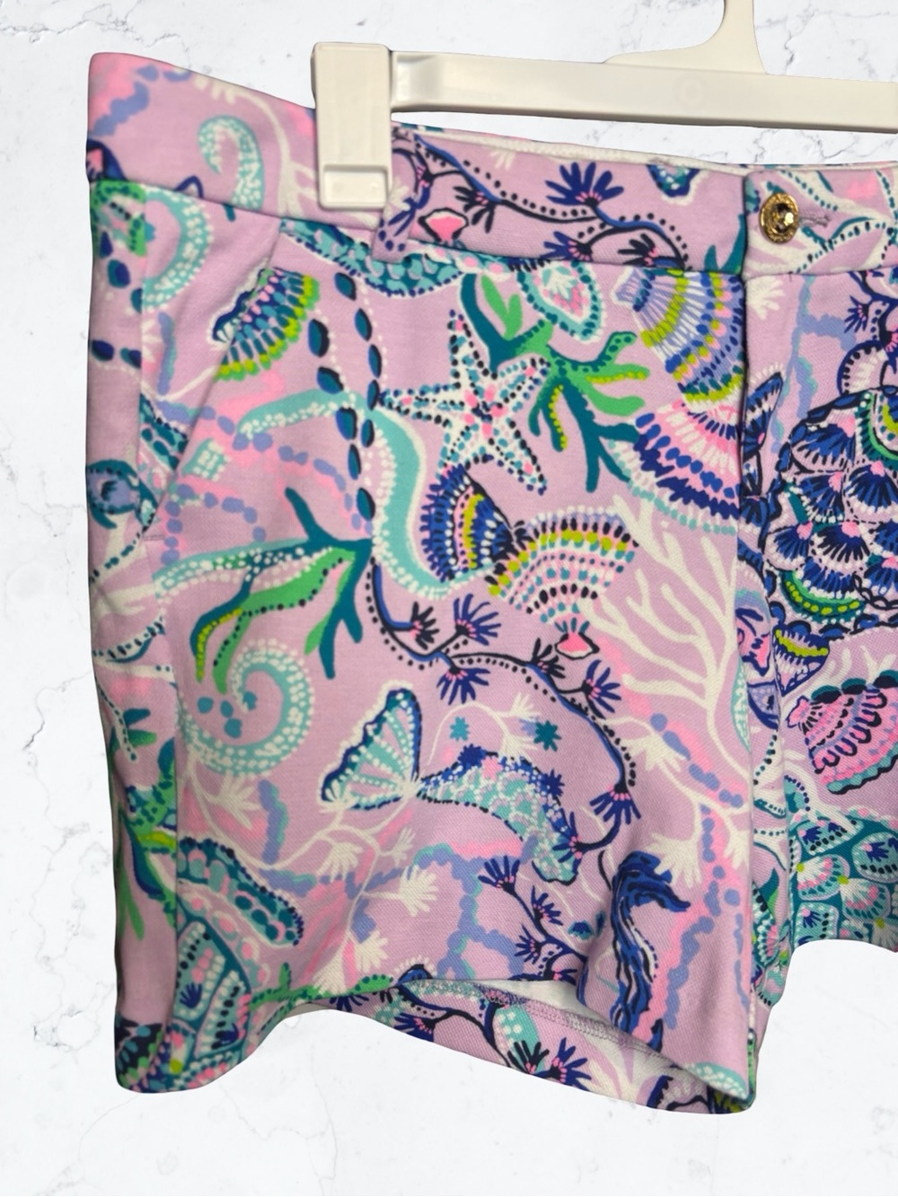 Lilly Pulitzer Pink Multicolor Sea Life Print Shorts - Picture 2 of 5